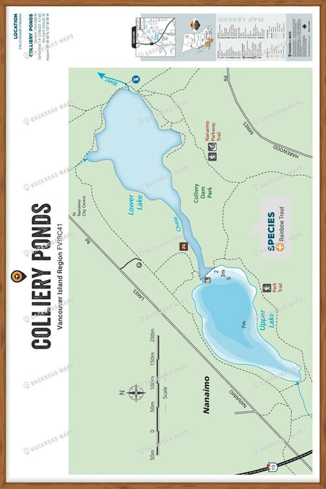 FVIBC41 Colliery Ponds - Wall Map - Backroad Maps