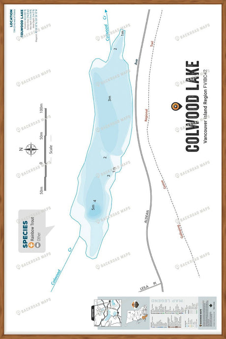 FVIBC42 Colwood Lake - Wall Map - Backroad Maps