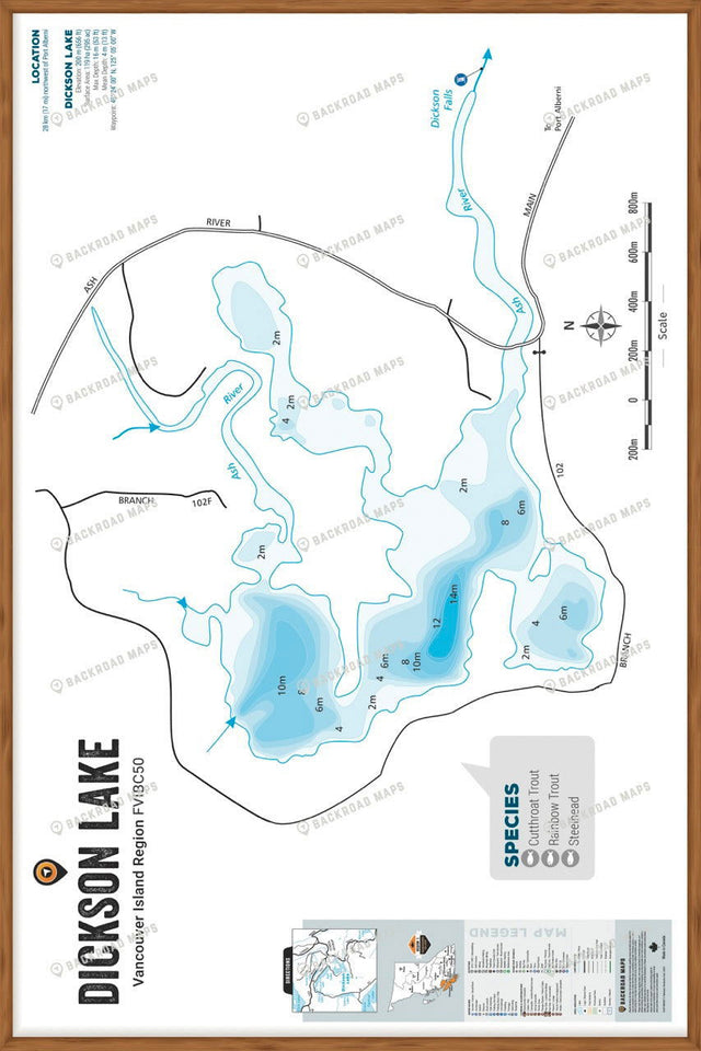 FVIBC50 Dickson Lake - Wall Map - Backroad Maps