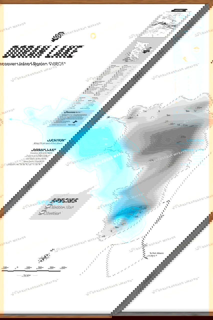 FVIBC51 Doran Lake - Wall Map - Backroad Maps