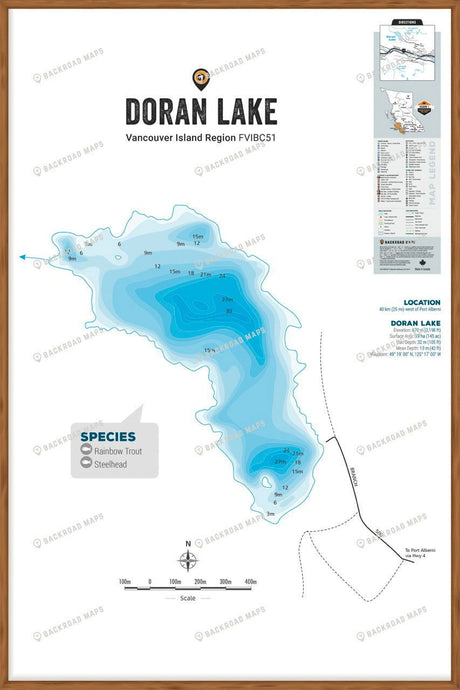 FVIBC51 Doran Lake - Wall Map - Backroad Maps