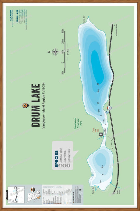 FVIBC54 Drum Lake - Wall Map - Backroad Maps
