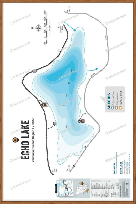 FVIBC56 Echo Lake - Wall Map - Backroad Maps