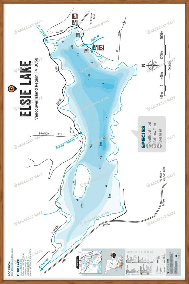 FVIBC58 Elsie Lake - Wall Map - Backroad Maps