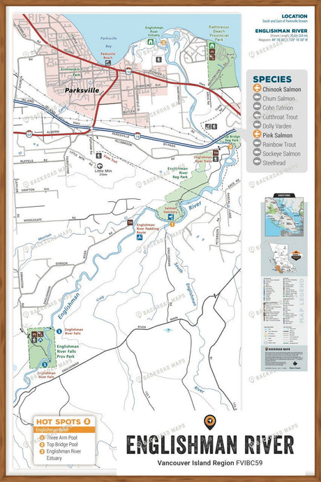 FVIBC59 Englishman River - Wall Map - Backroad Maps