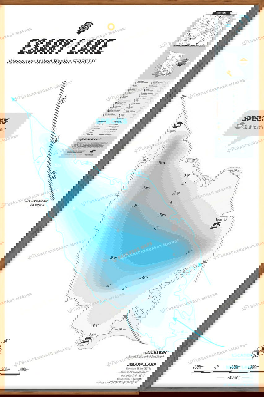 FVIBC60 Esary Lake - Wall Map - Backroad Maps