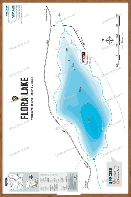 FVIBC62 Flora Lake - Wall Map - Backroad Maps