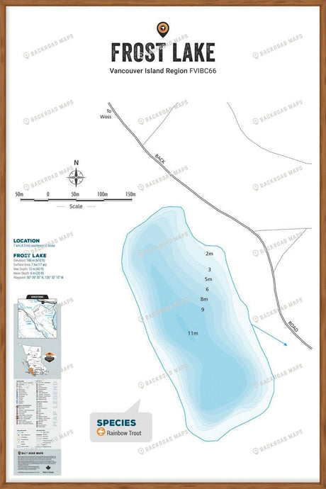 FVIBC66 Frost Lake - Wall Map - Backroad Maps