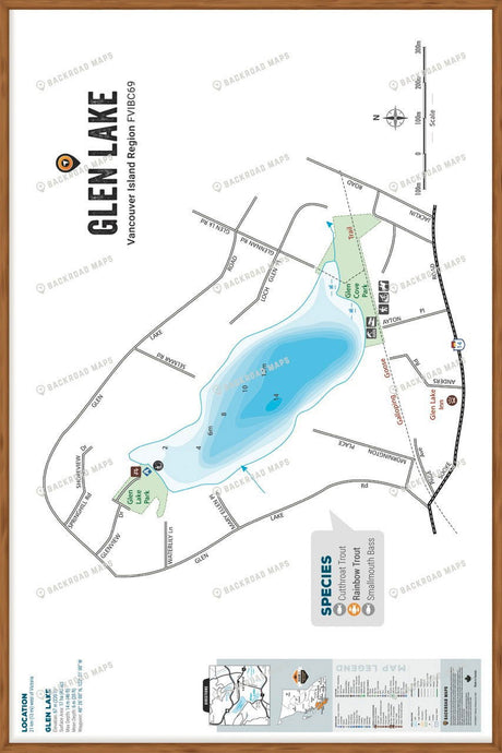 FVIBC69 Glen Lake - Wall Map - Backroad Maps