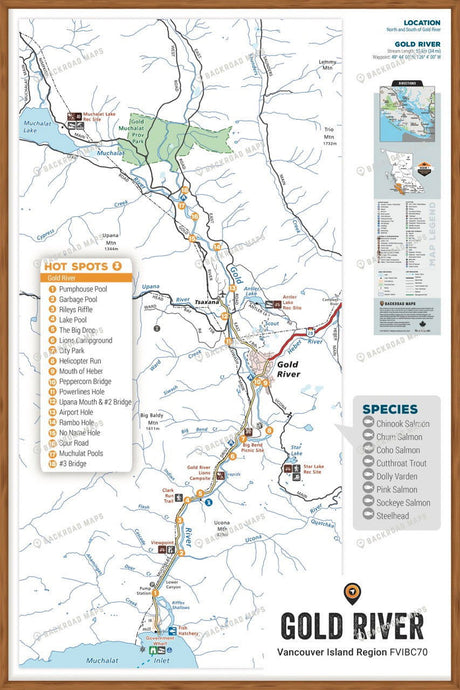 FVIBC70 Gold River - Wall Map - Backroad Maps
