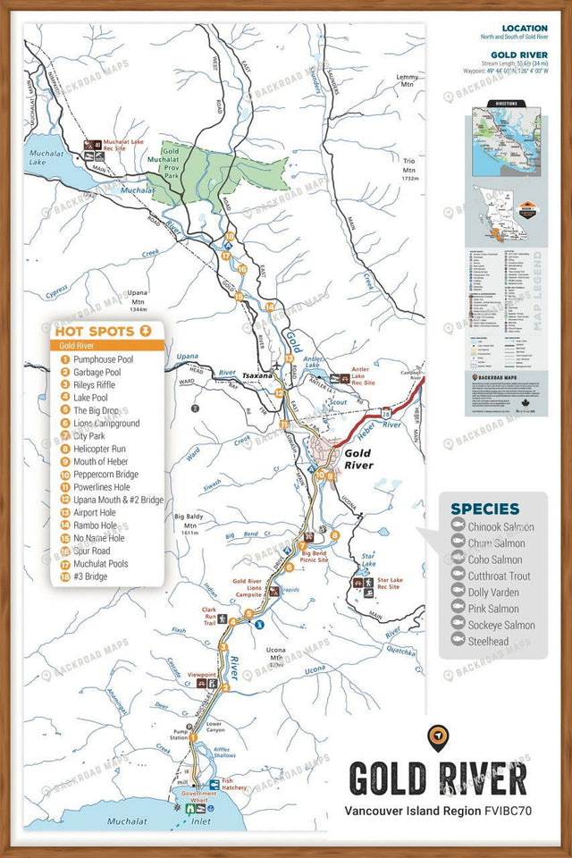 FVIBC70 Gold River - Wall Map - Backroad Maps
