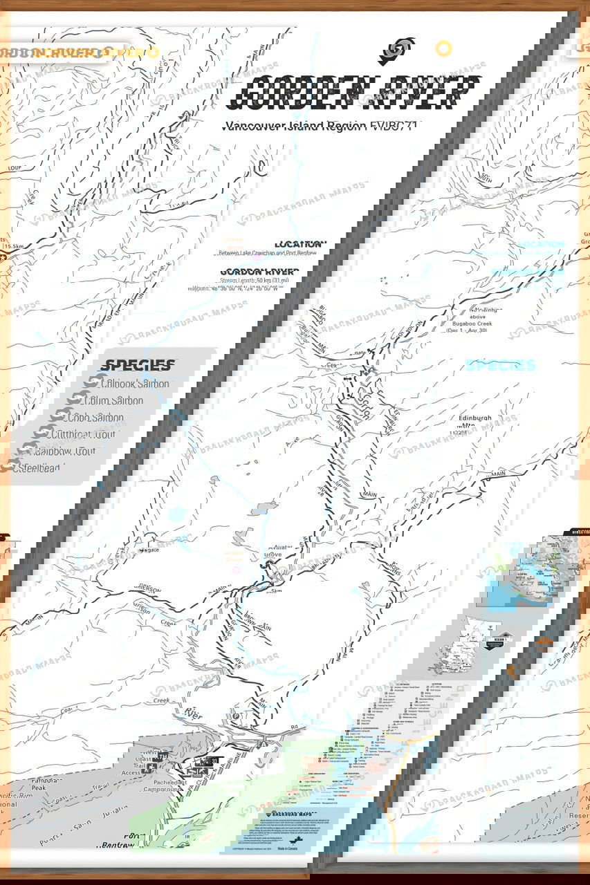 FVIBC71 Gordon River - Wall Map - Backroad Maps