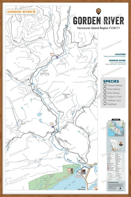FVIBC71 Gordon River - Wall Map - Backroad Maps