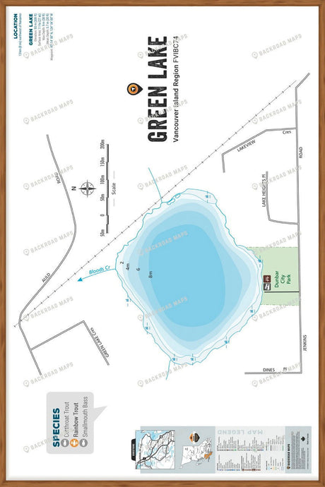 FVIBC74 Green Lake - Wall Map - Backroad Maps