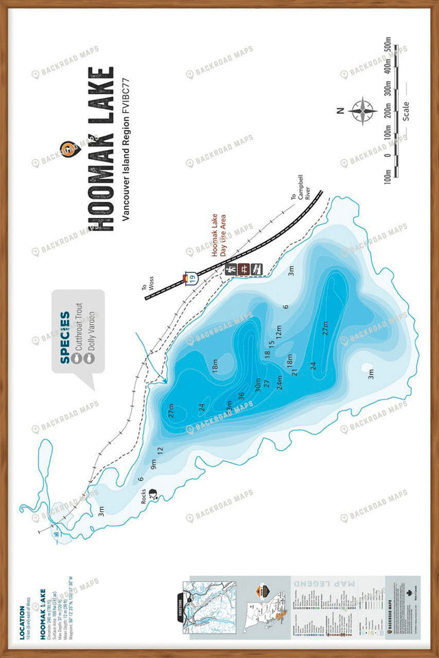 FVIBC77 Hoomak Lake - Wall Map - Backroad Maps