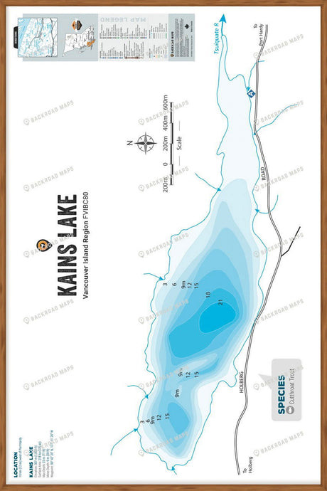 FVIBC80 Kains Lake - Wall Map - Backroad Maps