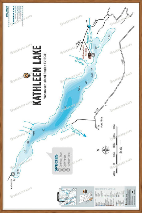 FVIBC81 Kathleen Lake - Wall Map - Backroad Maps