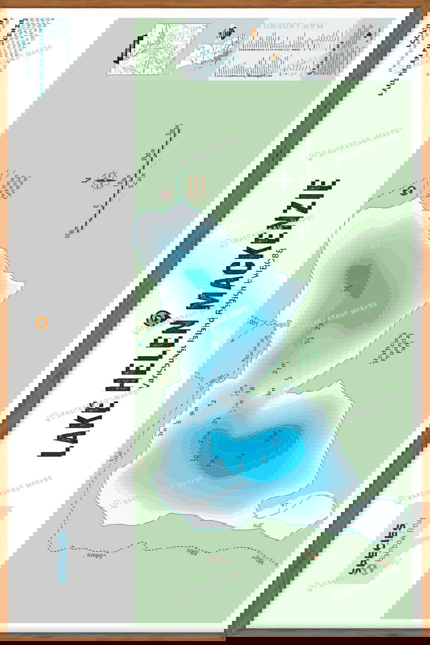 FVIBC88 Lake Helen McKenzie - Wall Map - Backroad Maps