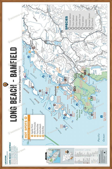 FVIBC93 Long Beach - Wall Map - Backroad Maps