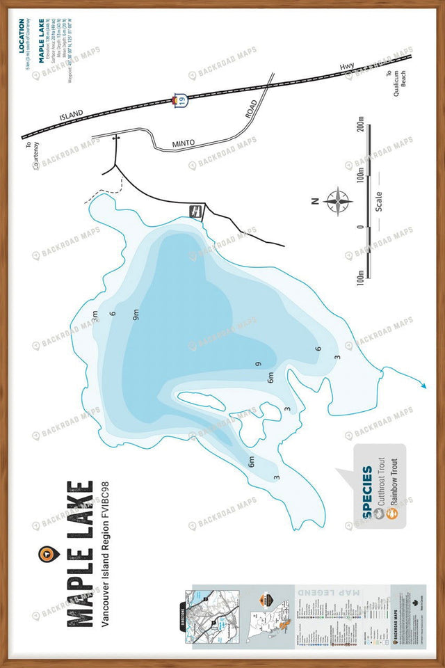 FVIBC98 Maple Lake - Wall Map - Backroad Maps