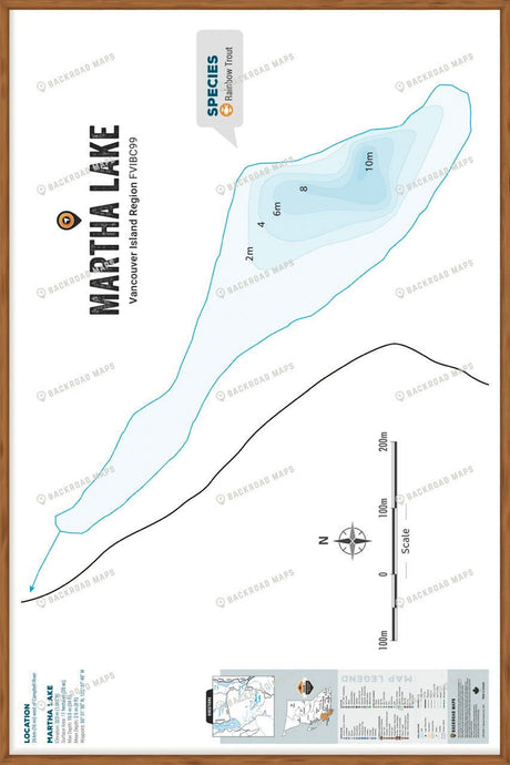 FVIBC99 Martha Lake - Wall Map - Backroad Maps