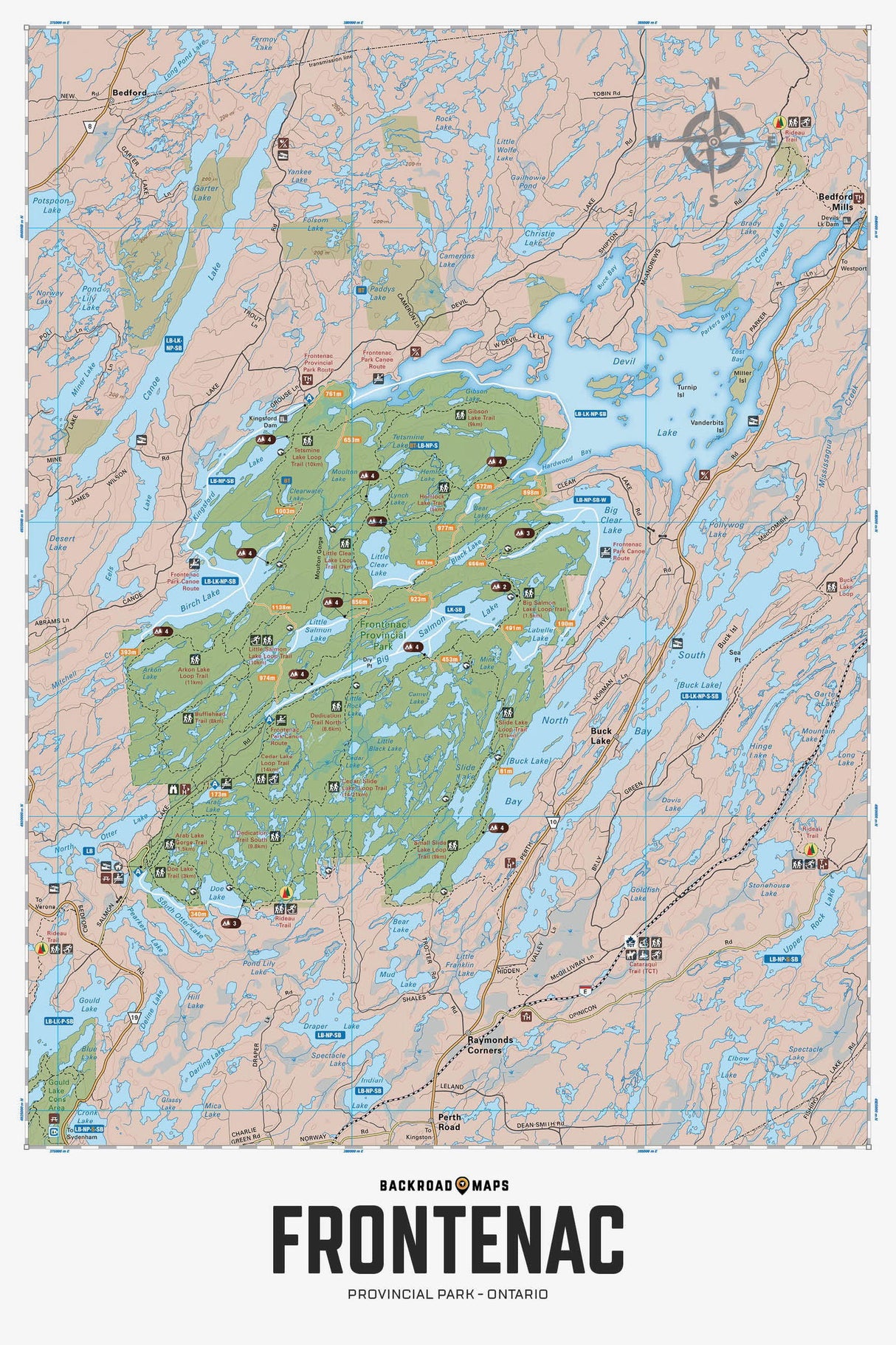 Frontenac Provincial Park ON - Wall Map - Backroad Maps