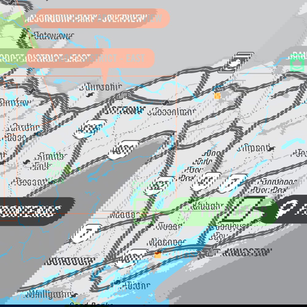 Frontenac Provincial Park Ontario - Park Map - Backroad Maps