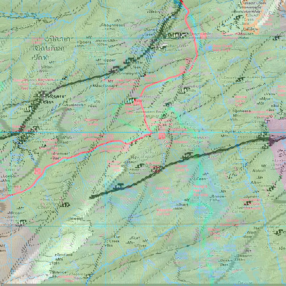 Glacier National Park BC - Park Map - Backroad Maps