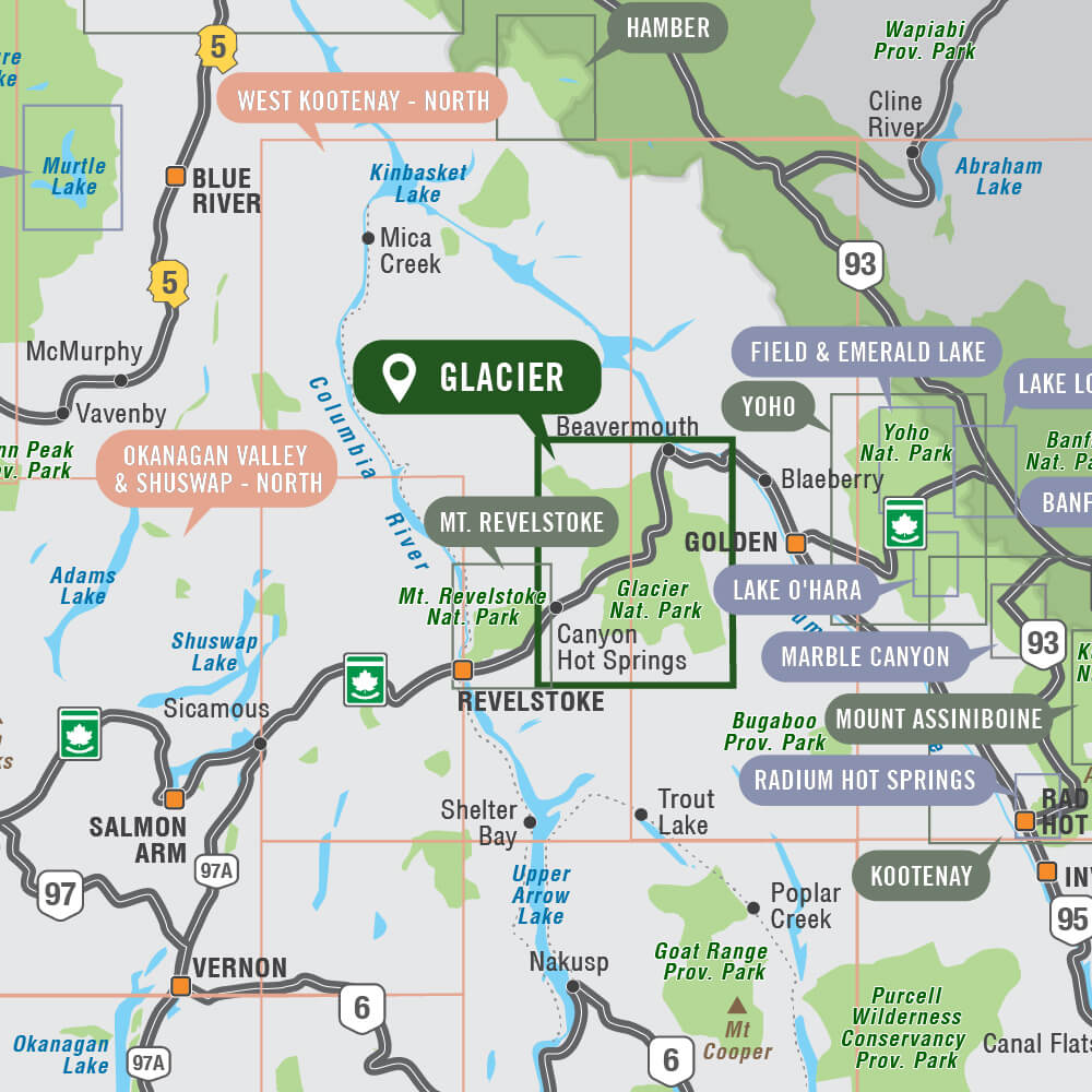 Glacier National Park BC - Park Map - Backroad Maps