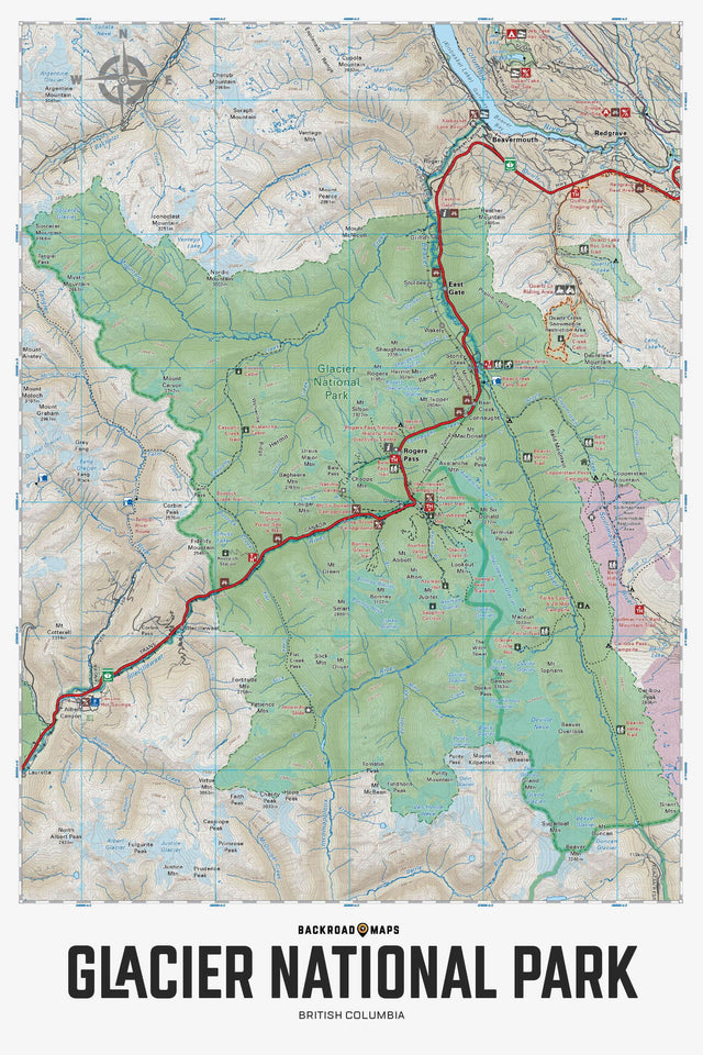 Glacier National Park BC - Wall Map - Backroad Maps