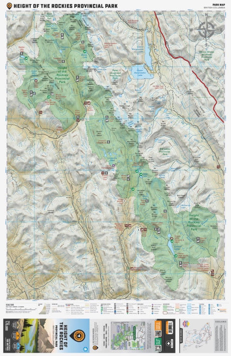 Height of the Rockies Provincial Park BC - Park Map - Backroad Maps