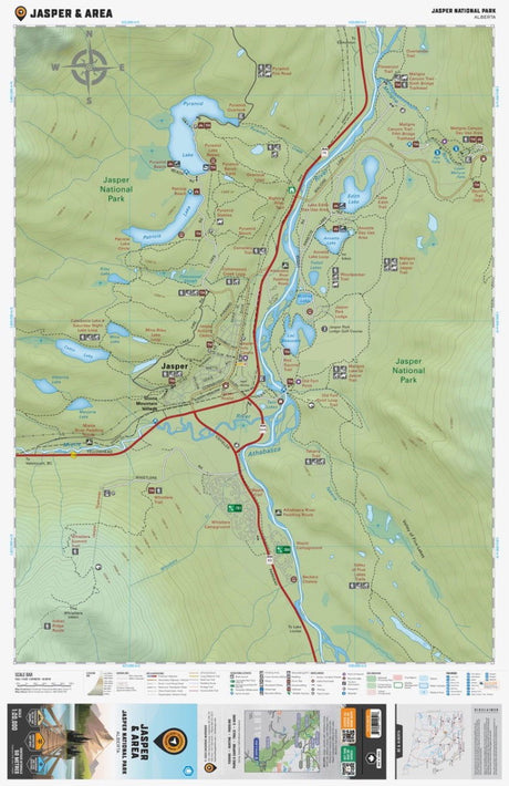 Jasper & Area (Jasper National Park Map, Alberta) - Destination Map - Backroad Maps
