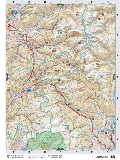KRBC18 Wall Map - Cherryville - Backroad Maps