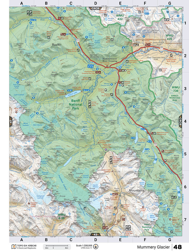 KRBC48 TOPO Map - Mummery Glacier - Backroad Maps