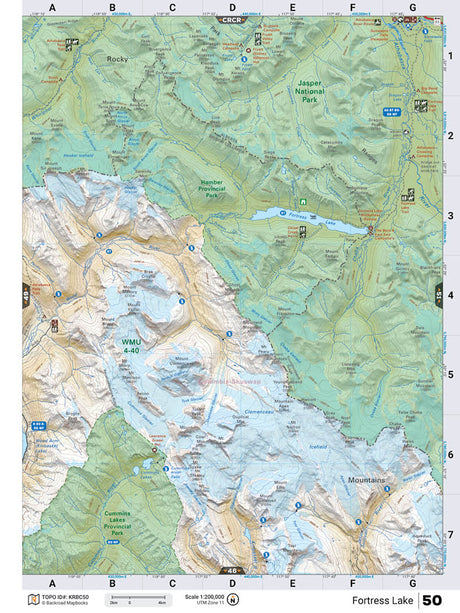 KRBC50 Wall Map - Fortress Lake - Backroad Maps