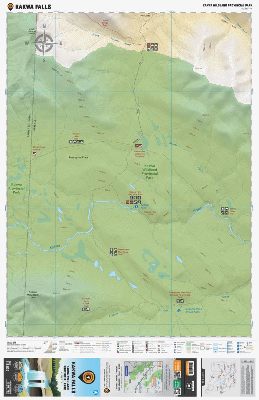 Kakwa Falls (Kakwa Wildland Provincial Park, Alberta) - Destination Map - Backroad Maps