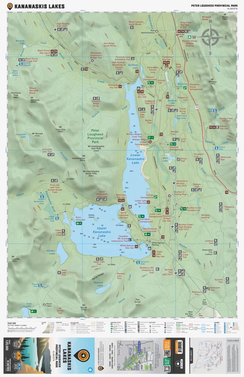 Kananaskis Lakes (Peter Lougheed Provincial Park, Alberta) - Destination Map - Backroad Maps