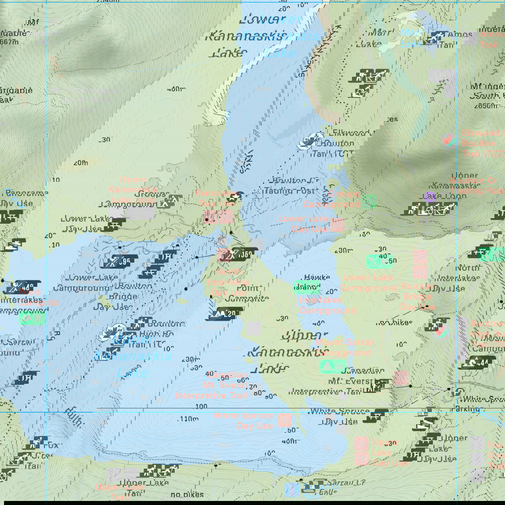 Kananaskis Lakes (Peter Lougheed Provincial Park, Alberta) - Destination Map - Backroad Maps