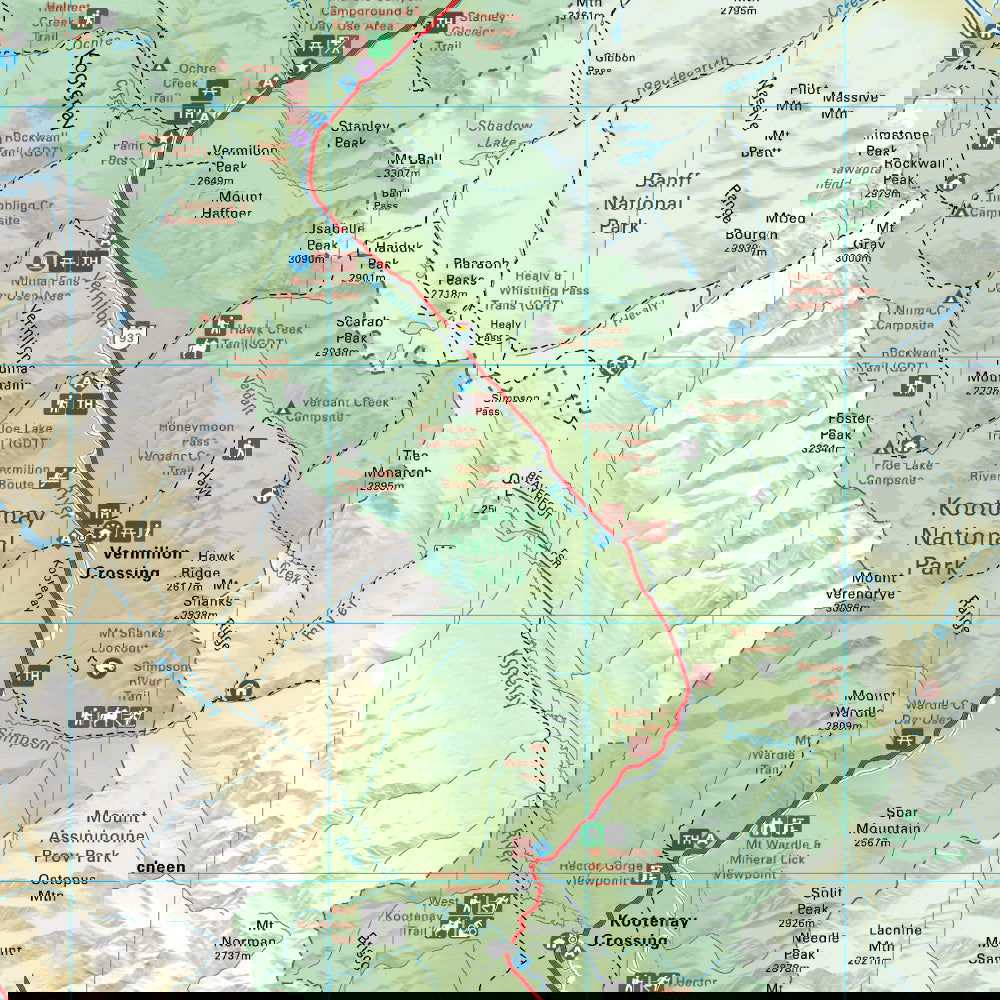 Kootenay National Park BC - Park Map - Backroad Maps