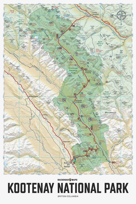 Kootenay National Park BC - Wall Map - Backroad Maps