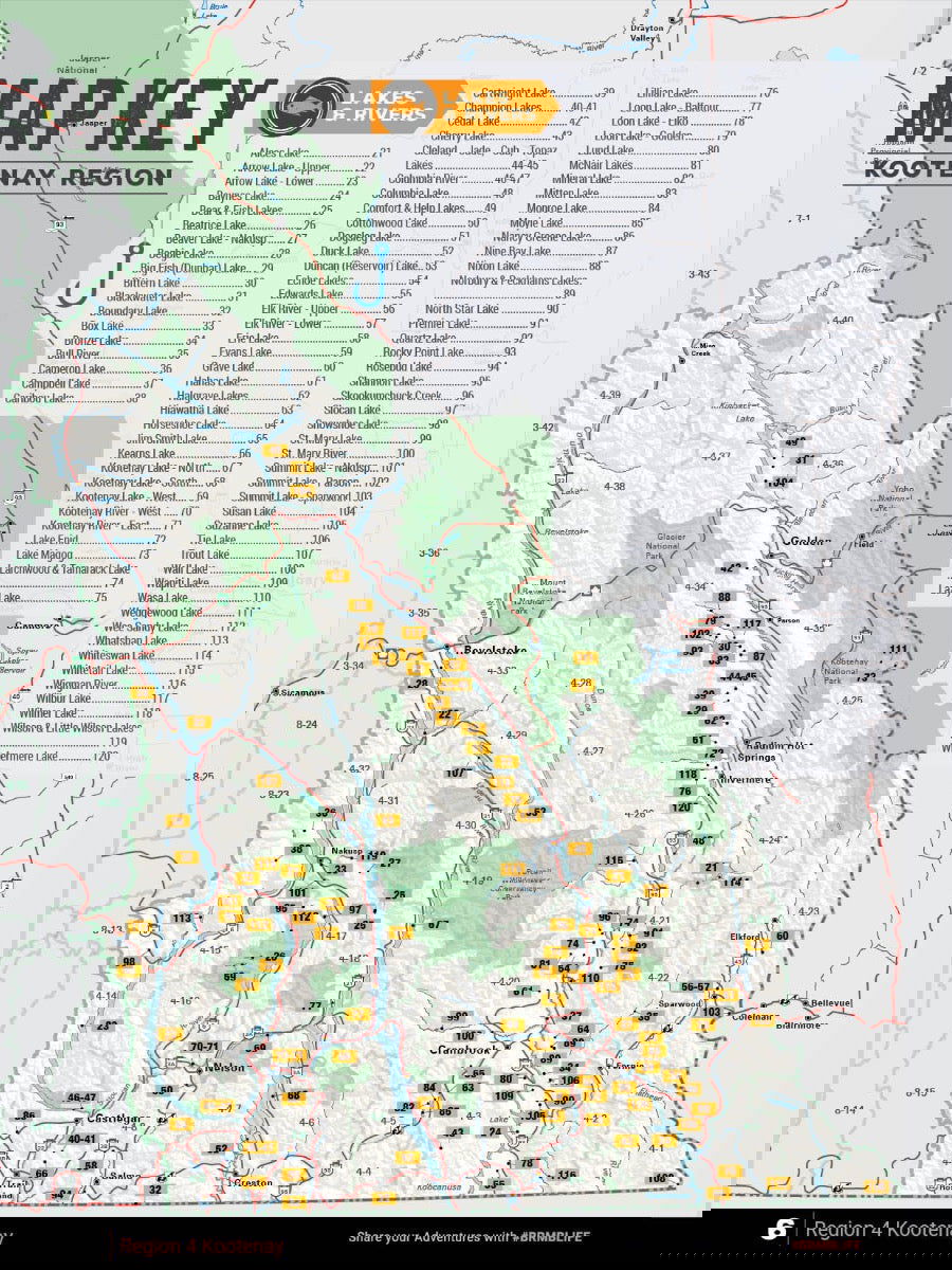 Kootenay Region BC Fishing Mapbook - Backroad Maps