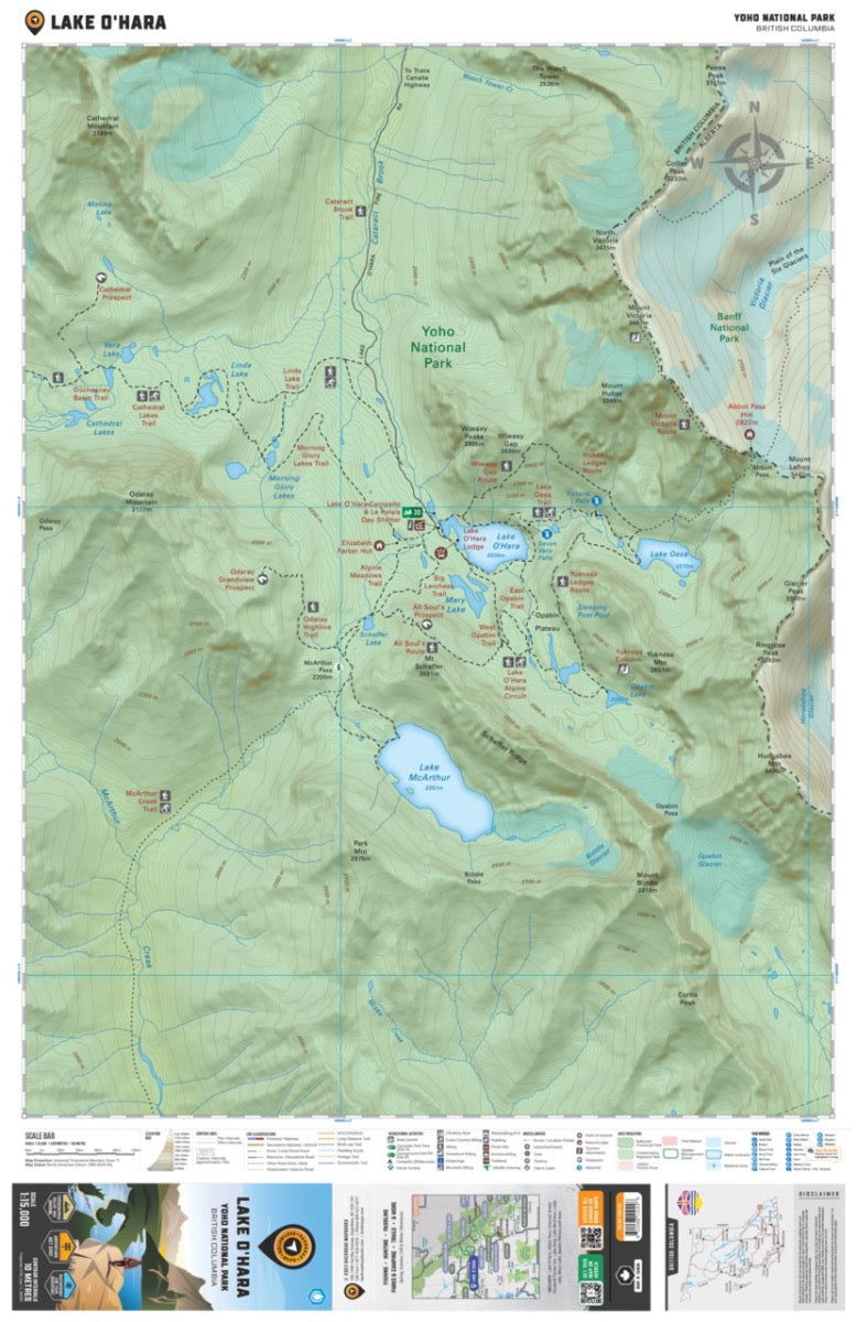 Lake O'Hara (Yoho National Park, BC) - Destination Map - Backroad Maps
