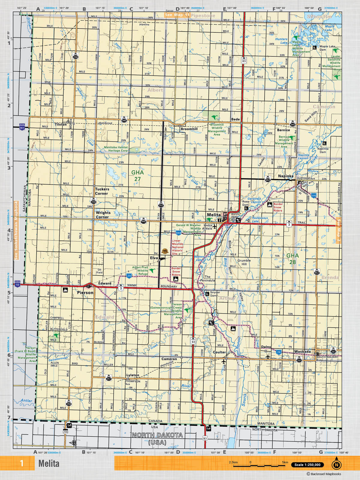 MBMB1 Wall Map - Melita - 