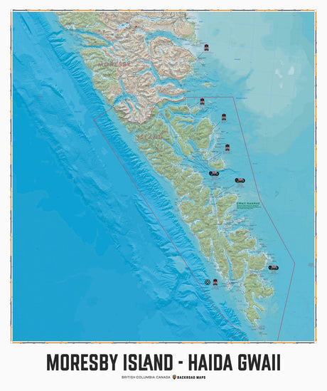 Moresby Island, Haida Gwaii, BC - Wall Map - Backroad Maps