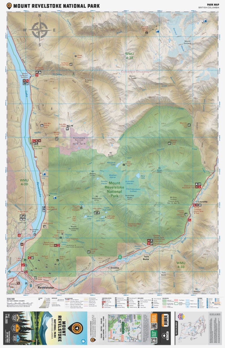 Mount Revelstoke National Park BC - Park Map - Backroad Maps