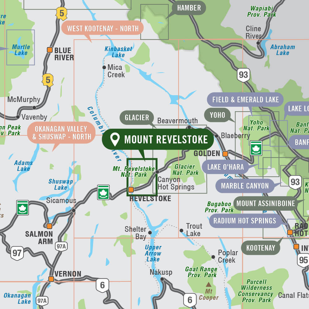 Mount Revelstoke National Park BC - Park Map - Backroad Maps