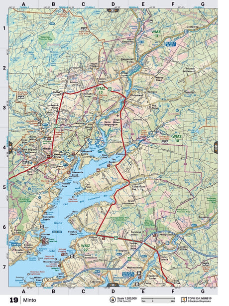 NBNB19 Wall Map - Minto - Backroad Maps