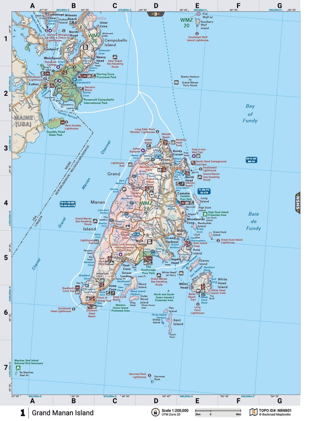 NBNB1 Wall Map - Grand Manan Island - Backroad Maps