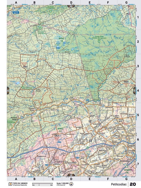 NBNB20 TOPO Map - Petitcodiac - Backroad Maps