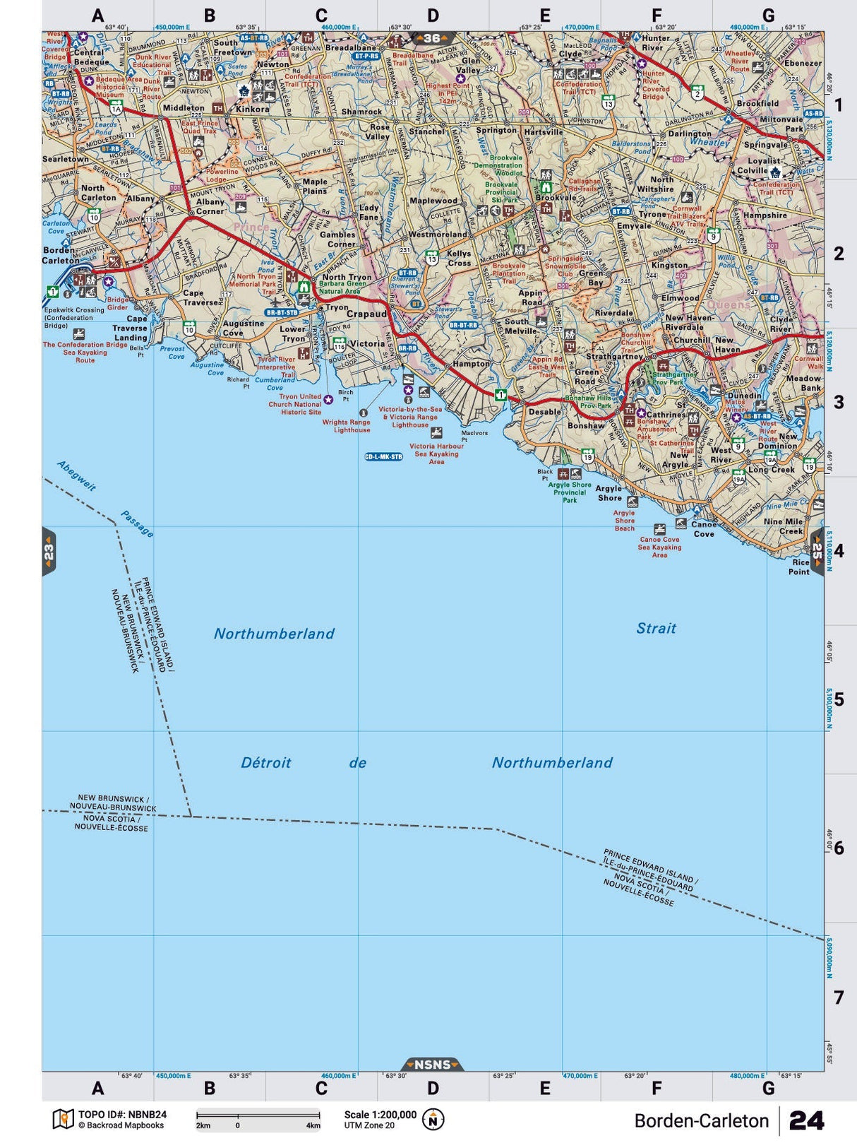 NBNB24 TOPO Map - Borden-Carleton - Backroad Maps